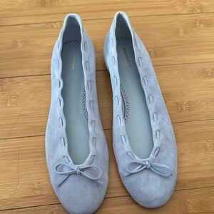 Reformation Light Blue Suede Flats